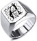 MeMeDIY Benutzerdefinierte Gravur Initialen Monogramm Siegelring für Männer Frauen Jungen Herren Ringe Edelstahl, Bundle mit Ringgrößeneinstellern (Silberfarbe, Größe 57 (18.1))