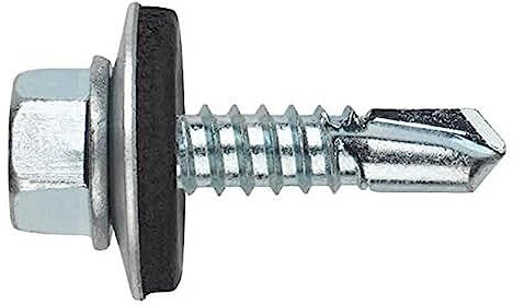 INDEX Fixing Systems DIN-7504-K + ARVUL - Pack de 100 tornillos autotaladrantes de cabeza hexagonal con arandela estampada (recubrimiento cincado, 4,8 x 19 mm, P14)