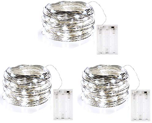 BOLWEO LED Lichterkette, 10Ft/3M 30Leds Weihnachtsschnur-Lichter, Batterie Betrieben, Wasserdicht für Weihnachtsbaum, Festlich, Hochzeiten - Outdoor String Lichter