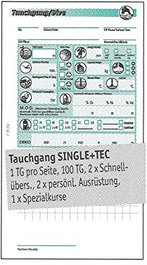 Tauchgangsseiten Single+Tek für 100 Tauchgänge für Sub Book
