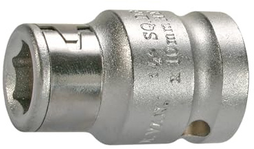 SW-Stahl 05600L Bitadapter - 1/2 Antrieb auf 10 mm Bits - Metall Halter | Präziser Steckschlüsseladapter in Industriequalität - Robuster Handwerkzeug Adapter für Profi Werkzeugaufnahme