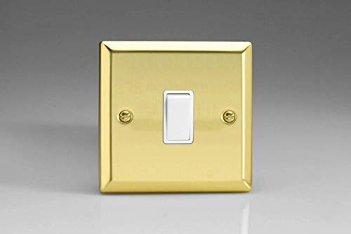 Varilight XV1W Rocker Switches White 1 Gang Victorian Brass
