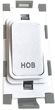 Deta Gridswitch Double Pole 20A 2 Way Module Hob Switch - White