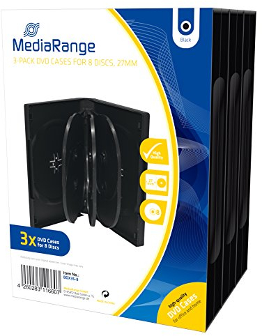 MediaRange BOX35-8 DVD-Leerhülle für 8 Discs, 27mm, schwarz, 3er Pack