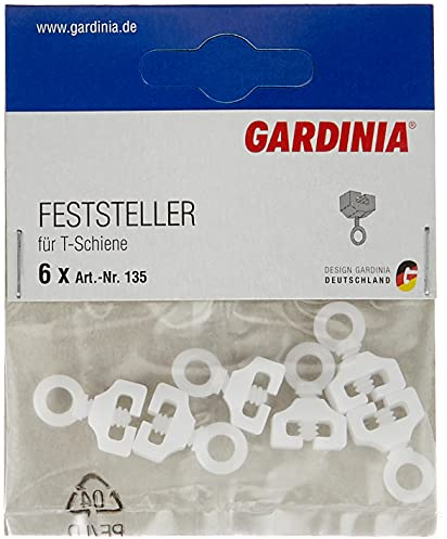 Gardinia Fermo-corsa per binari a T, 6 pezzi, Plastica, Bianco