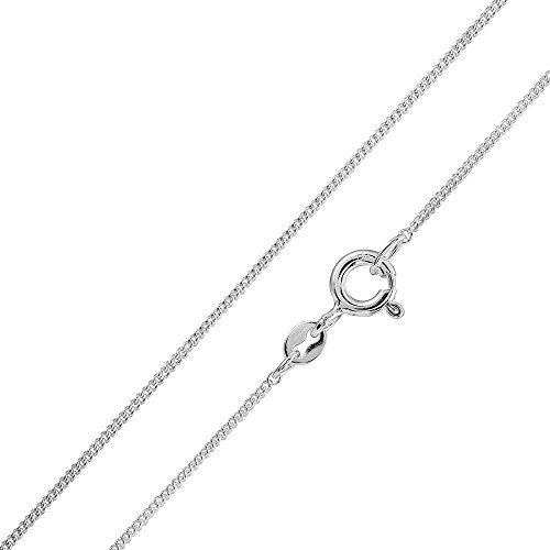 MATERIA Schmuck feine 925 Silber Panzerkette 1mm - Damen Halskette silber in 40-120 cm verfügbar #K32, Länge Halskette:70 cm