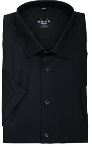 Marvelis - Herrenhemd, Body Fit , Schwarz , Gr. 41 (L)