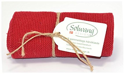 Solwang Handtuch H78 gestrickt in dunkelrot