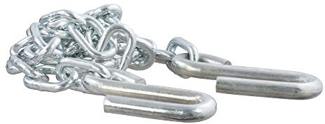 CURT 80030 Anhänger-Sicherheitskette mit 7/16 Zoll S-Haken, 2,3 kg Bruchfestigkeit, weiß