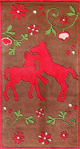 Pferdefreunde Kinderteppich Beste Freunde, Größe (cm):80 x 150; Farbe/Muster:choco