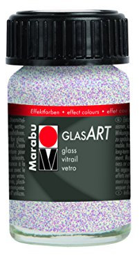 Marabu GlasArt Effekte Barattolo 15ml-Glitter Iridescente, Vernice per Vetro, 3.2 x 4.5 x 3.2 cm