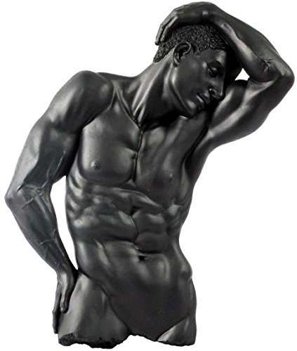 Dekoratives Wandschild, männlicher Torso, 26 cm, Schwarz