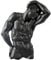Dekoratives Wandschild, männlicher Torso, 26 cm, Schwarz