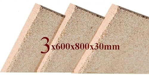 3x30 mm Vermiculite Platte Brandschutzplatten 800x600x30mm Schamotte Ersatz