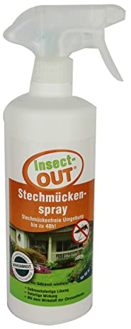 Insect-OUT Stechmückenspray 500 ml - Mückenabwehr für Garten, Terrasse & Balkon, Sofort gebrauchsfertig, Hält bis zu 48 h, Wirkstoff der Chrysantheme
