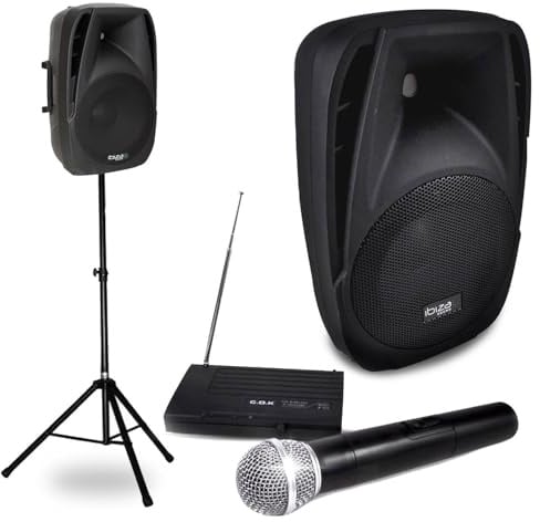 Paquete de 150W amplificado de altavoces portátiles de sonido, micrófono