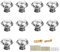 IGNPION 10X40mm Diamond Cut Clear Crystal Glass Kitchen Drawer Door Knob Cupboard Pull Handle Hardware for Bedroom Furniture, Bedside Cabinet, Dresser Unit and Chest