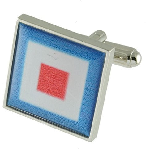 Select Gifts 925 Sterling Silber Alphabet erste Signal Flag Manschettenknöpfe Buchstabe W