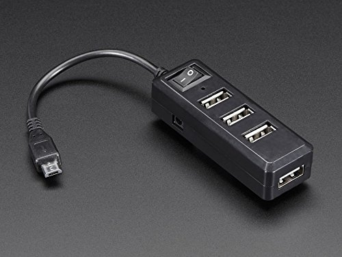 Adafruit USB Mini Hub with Power Switch - OTG Micro-USB [ADA2991]