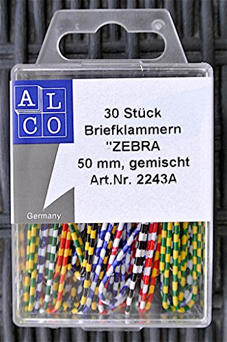 Alco 2243A Briefklammern Zebra
