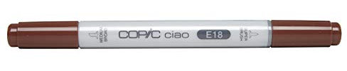 COPIC Ciao Marker Typ E - 18, Copper, vielseitiger Layoutmarker, mit einer mittelbreiten und einer Brush-Spitze