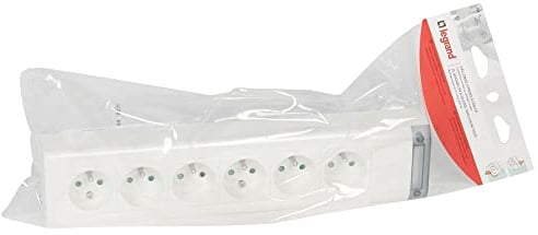 LEGRAND - Rallonge Multiprise 16A/230V à Câbler - Fixation au Mur - 6 Prises de Courant avec Terre - Longueur 343 mm - Fabriqué En France - Blanc