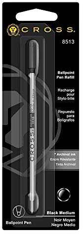 Cross 5 Großraumminen für kugelschreiber, mittlere Spitze, schwarze Tinte