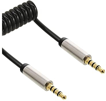 InLine 99274 Slim Audio Spiralkabel Klinke 3,5mm ST/ST, 4-polig, Stereo, 0,5m