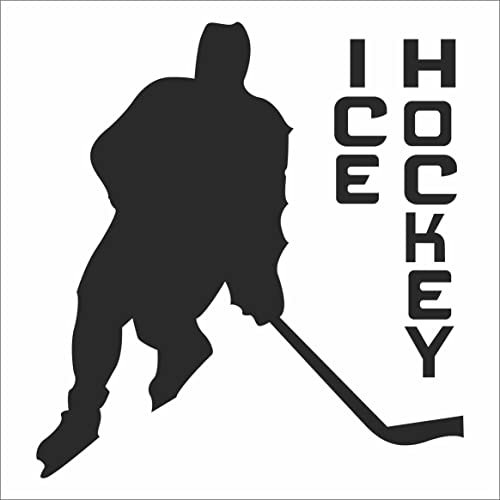 INDIGOS UG Auto Aufkleber Ice Hockey schwarz - 88mmx93mm - Autoaufkleber - Tuning - Sticker - Heckscheibe - Fahrrad - Motorrad - UV beständig