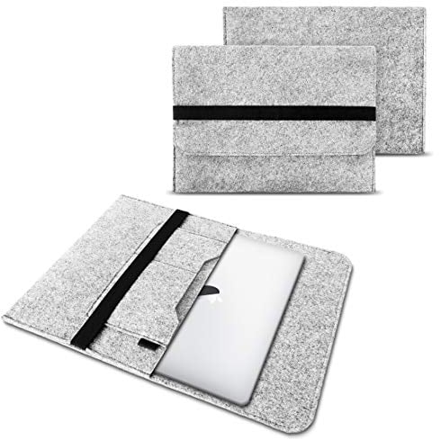 NAUC Laptop Tasche Sleeve Hülle Schutztasche Filz Cover für Tablets und Notebooks Farbauswahl kompatibel mit Samsung Apple Asus Medion Lenovo, Farben:Hell Grau, Größe: 43x32x1 cm