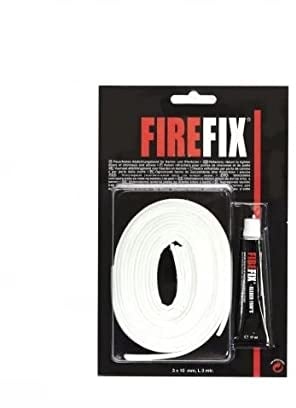 FIREFIX 2041 Keramisches Flachband 10 x 3 mm (weiß/keramischer Filz) 3 m lang, inkl. hitzebeständigem Kleber
