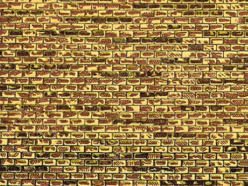 Auhagen 50101.0 - Dekorpappen regelmäßiges Mauerwerk, 220 x 100 mm, bunt