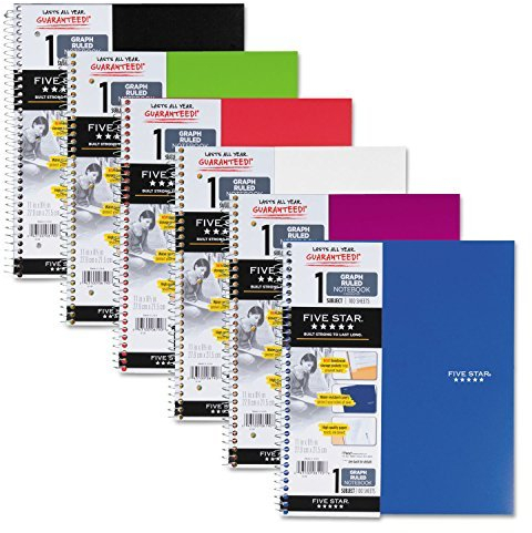 Five-Star Wirebound 1-Subject 2-Pocket Notebook w/Q4 Rule, 11x8-1/2, 100 Sheets by Mead