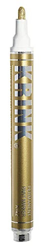 Krink K-42 Gold Paint Marker - Vibrant and Opaque Fine Art Paint Pen for Any Surface - Permanent Marker with Alcohol-Based Paint for Metal Glass Paper Painted Surfaces and More