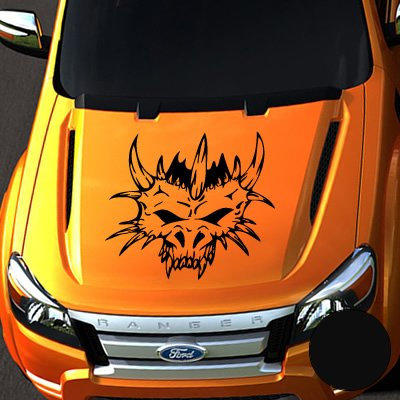 A776 Autoaufkleber Monster Skull 60cm x 58cm schwarz (erhältlich in 49 Farben und 4 Größen)