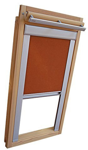 Hochwertiges Verdunkelungsrollo Rollo mit Seitenschienen für Velux DKL/DKU-EP GGU,GPU,GHU,GTU CK06 terracotta // Verdunkelungsrollo/Verdunkelungs-Rollo/Fensterrollo