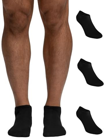 POMPEA 3 Paia Calzini Uomo in Cotone, Calze Corte alla Caviglia con Punta e Tallone Rinforzati
