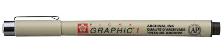 SAKURA Pigma Graphic 1-1.0 mm Sepia Pen - Ideal for Artists & Hobbyists - Durable Pigment Ink