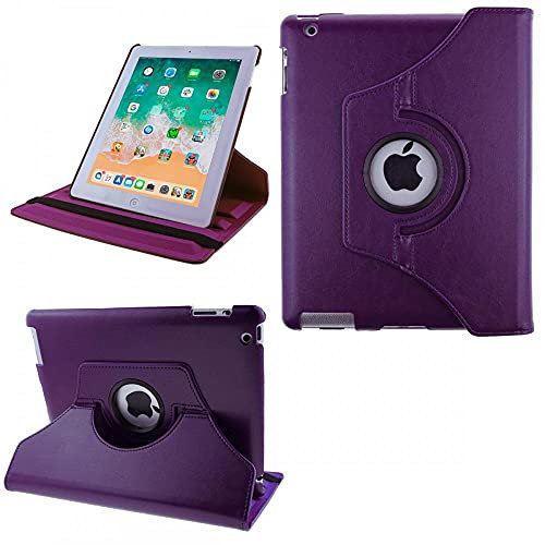 COOVY® 2.0 Etui pour Apple iPad 2/3 / 4 Coque de Protection Rotation 360° Smart Housse Cover Case Stand Auto Réveil/Sommeil | Violet