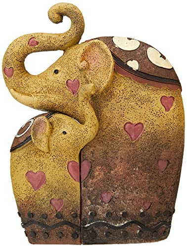 Something Different Vibrant Multicolor Resin Pair of Elephants - 12cm x 9cm (1 Pair) - Artistic Design, Premium Quality Craftsmanship - Perfect for Home & Office