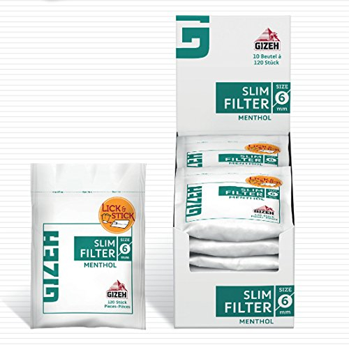Gizeh Slim Filter 6mm Menthol Zigarettenfilter 50x 120 (6000)