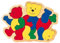 Goki HP003 Einlegepuzzle 3 Bären aus Holz, Bunte Holzpuzzle, Lernspielzeug und Kinderpuzzle, fördert Fantasie und Motorik der Kinder, 26cm x 19cm, 16er Set, ab 2 Jahre