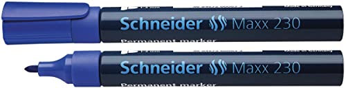 Schneider Pen Maxx 230 Permanentmarker blau Rundspitze 1 Stück – Permanentmarker (Blau, Rundspitze, Schwarz, Blau, Aluminium, 1 mm, 3 mm)