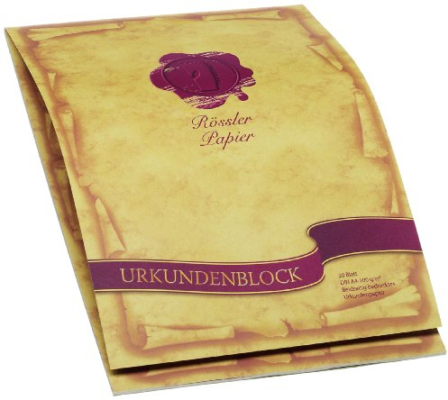 Rössler Papier 2002390000 - Dürener Tradition - Urkundenblock DIN A4, 20 Blatt, beidseitig bedruckt