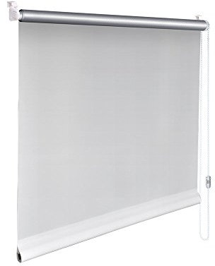 Original Easy-Shadow Mini Klemmfix Thermo Rollo Stoffmaß Breite 100 x 160 cm Höhe - WEISS Thermo Rückseite ALU lichtundurchlässig Verdunkelung Verdunkelungsrollo Kettenzugrollo Seitenzugrollo Mini-Rollo mit Kettenzug und Aluminium Beschichtung - Minirollo Klemmrollo ohne bohren inklusive Klemmträger Easy&Fix - Maßanfertigung