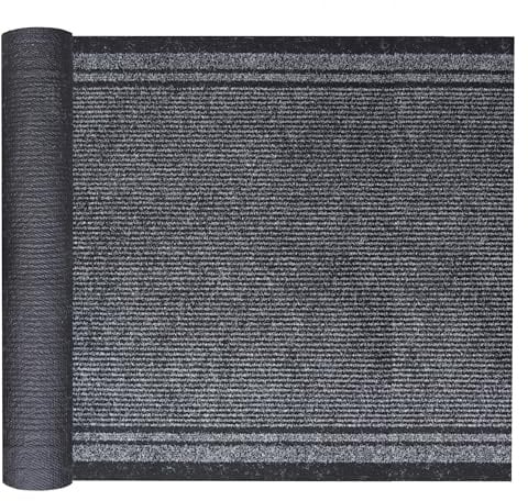 Primaflor Sauberlauf Läufer Malaga | Anthrazit | 66 x 400 cm | Melierte Schmutzfang-Oberfläche, rutschhemmender Gel-Rücken, 6 mm Höhe; individuell zuschneidbar ohne Ausfransen