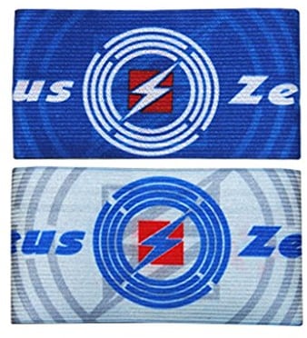 Zeus Spielführerbinde Kapitänsbinde Band Kapitän Fußball Reversible (ROYAL-Weiss)