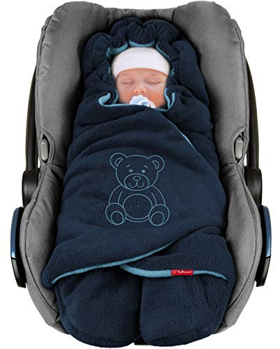 BYBOOM Baby Einschlagdecke für Babyschale, Universal Winter Decke/Kuscheldecke/Fußsack für Kindersitz, Kinderwagen oder Buggy, flauschig, kuschelig-warm, gemütlich und sehr weich