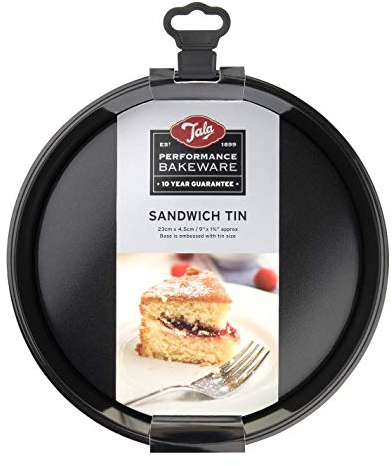 Tala Performance, Loose Base Round Sandwich Cake Tin, Professional Gauge Carbon Steel with Eclipse Premium Non-Stick Coating, 23 cm / 9 Cake Pan; for Bakes, sponges, cheesecakes