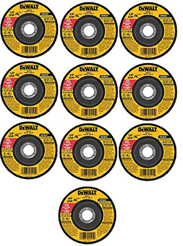 DEWALT DW4514B5 4-1/2-Inch by 1/4-Inch by 7/8-Inch Metal Grinding Wheel - 10 Pack